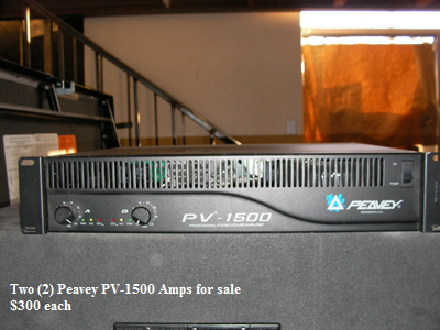 Two (2) Peavey PV-1500 Amps for sale
   $300 each